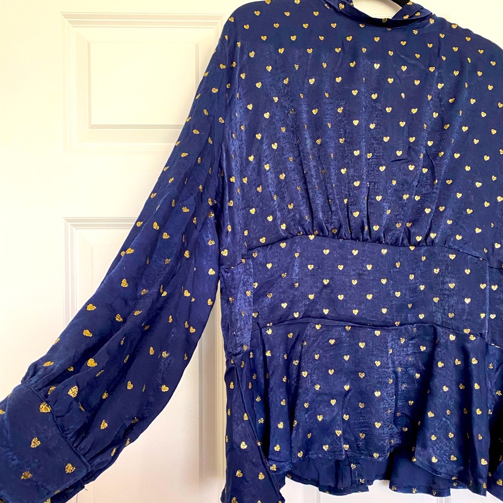 High Neck Luxe Satin Blouse (Plus Size)